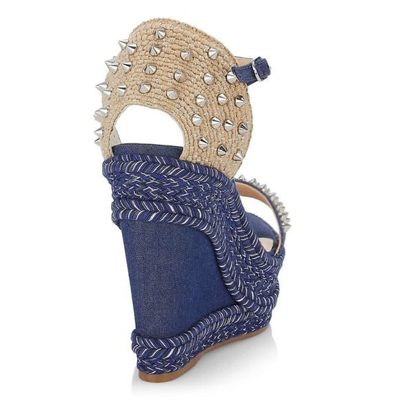 Christian Louboutin Madmonica 120 Denim Platform Wedges - Picture 3 of 14